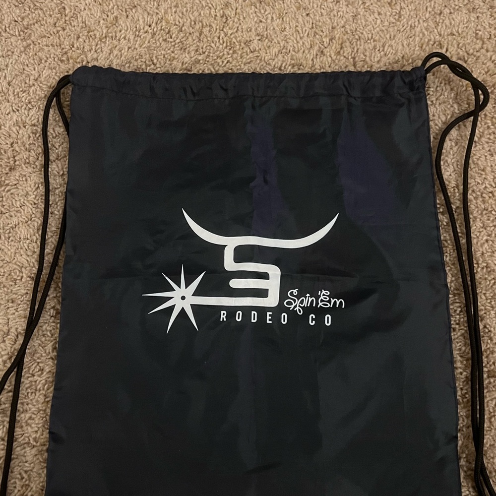 Spin’em Black Drawstring Bag